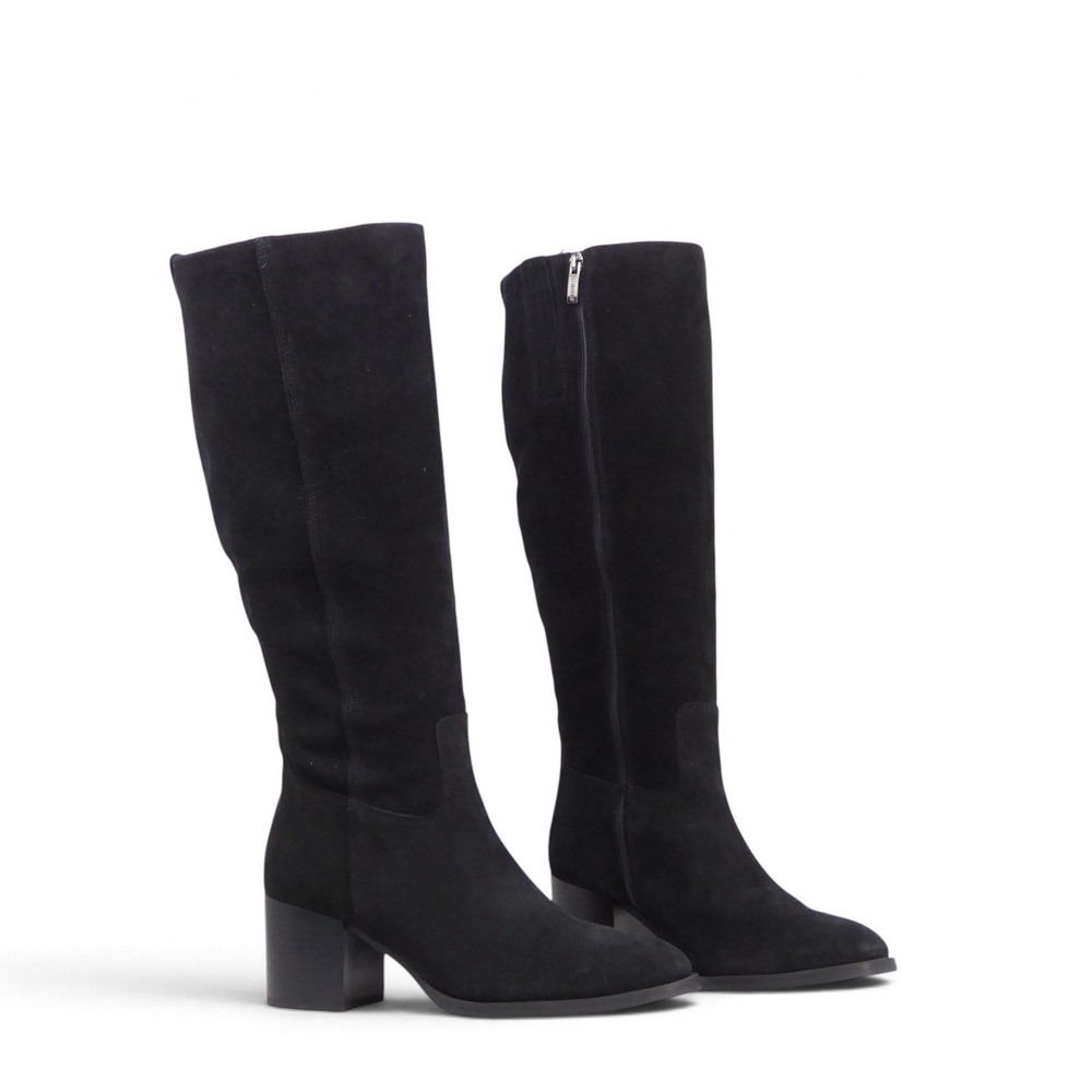 La Canadienne Jemma City Dry Tall Knee High Boots Black Suede Block Heel 9/39